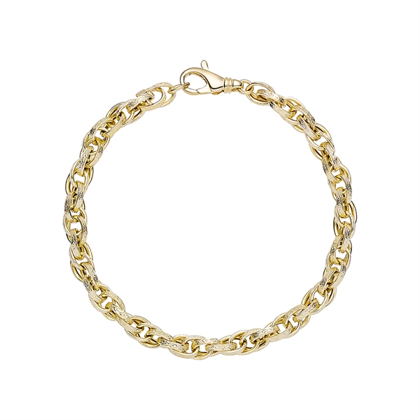 Armbåndsnoet rustik 19cm 8 karat guld
