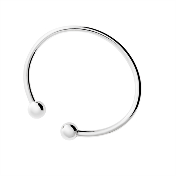 Armring 4mm med kugle for hver ende 10mm sterling sølv
