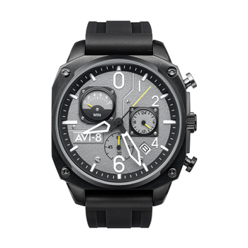 Hawker Hunter Retrograde Chronograph Sort rustfri stål batteridrevet quartz Herre ur fra AVI-8, AV-4052-R1