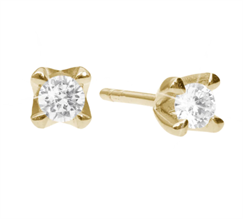 Ørestikker, 8 kt guld m /2 x 0,75 ct Labgrown , fra Aagaard
