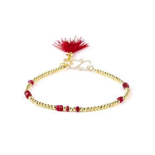 Image of BeChristensen Nana Forgyldt sølv armbånd Blank, model BEC_Nana-Rubies