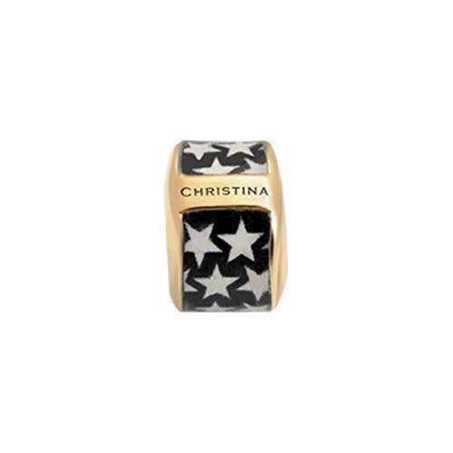 Christina Watches Stars forgyldt sølv tube/ring , 630-G30-14Black køb det billigst hos Guldsmykket.dk her