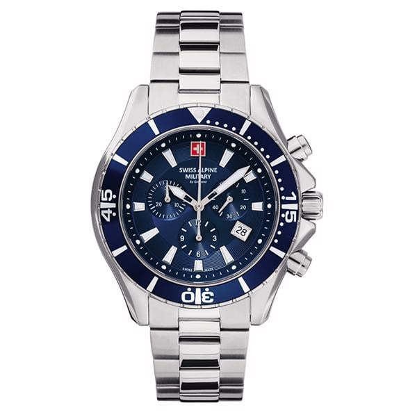 Nautilus Chrono Sølv / Rustfrit stål RHQ 5030.D Herre ur fra Swiss Alpine Military, 7040.9135