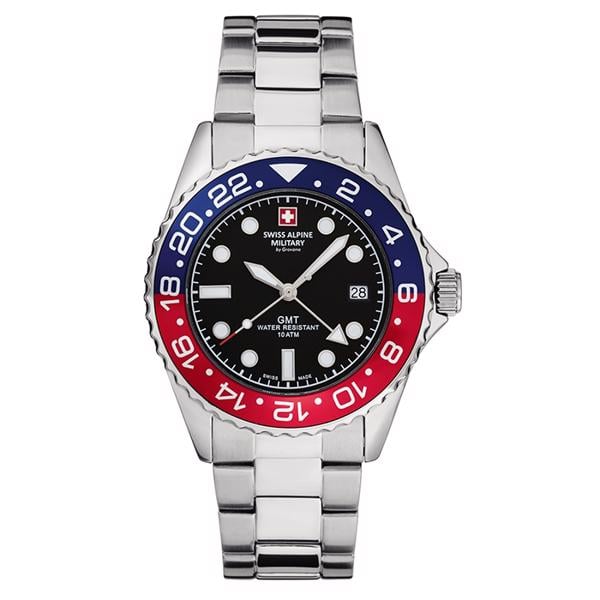 Master Diver GMT Sølv / Rustfrit stål RHQ 515.24H Herre ur fra Swiss Alpine Military, 7052.1131