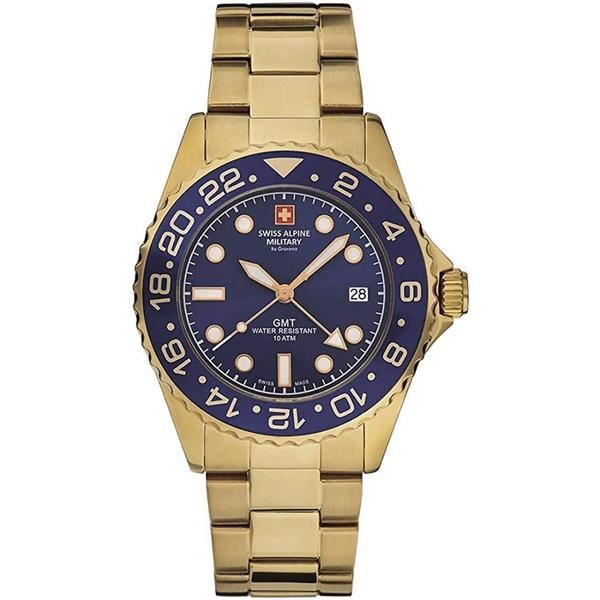 Master Diver GMT Sølv & Rosenguld / Rustfrit stål RHQ 515.24H Herre ur fra Swiss Alpine Military, 7052.1155