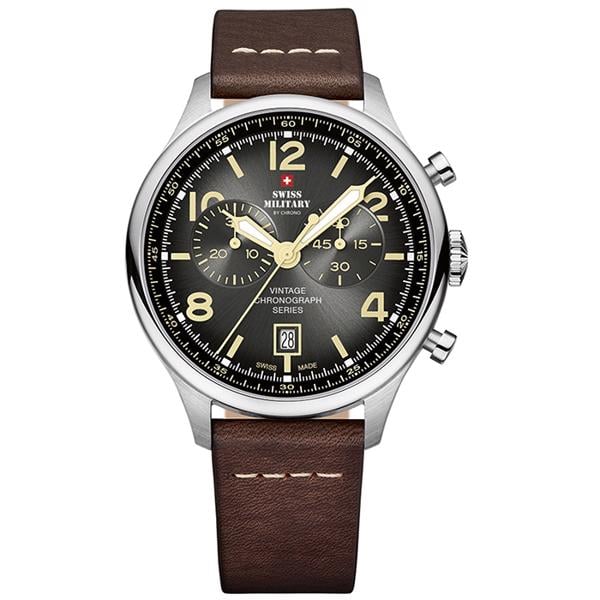 Chronograph Rustfri stål batteridrevet quartz - Ronda 5021.D herre ur fra Swiss Military Hanowa, SM30192.04