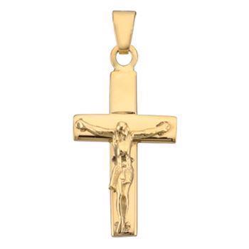 Guldsmykket.dk har dine  BNH 8 karat Bredt stolpe kors med Jesus