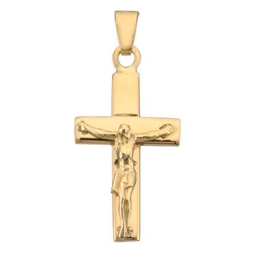 Guldsmykket.dk har dine  BNH 14 karat Bredt stolpe kors med Jesus
