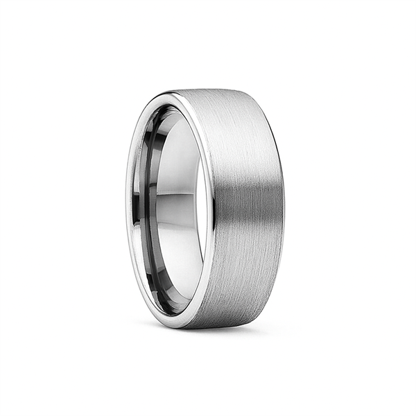 Titanium Vielsesring, 7 mm bred, mat overflade & blanke sider