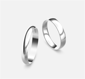 Nuran Classic design selv ringe, CN1010 & CN1011, 4 mm i 14 karat hvidguld