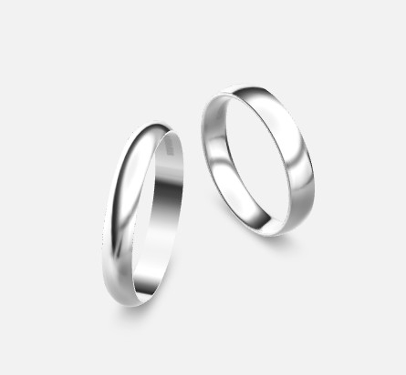 Nuran Classic design selv ringe, CN1010 & CN1011, 4 mm i 14 karat hvidguld
