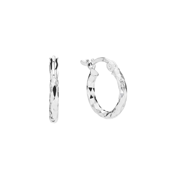 Creol med diamantskåret diameter 10mm sterling sølv