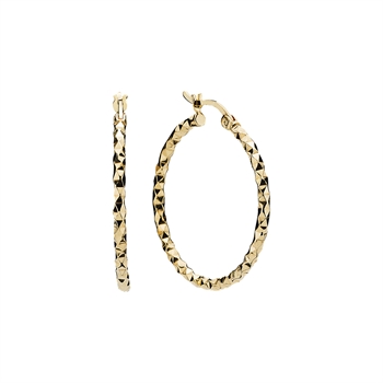 Creol diamantskåret diameter 25mm forgyldt sterling sølv