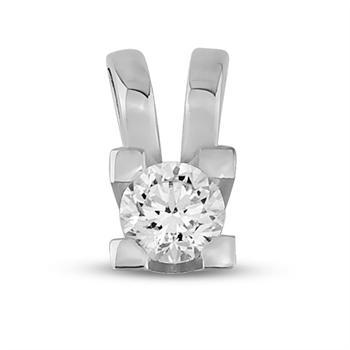 Nuran 14 kt hvidguld vedhæng, fra Diamanten serien med 1 stk diamant fra 0,05 - 0,50 ct Diamanter Wesselton SI