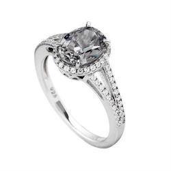 Image of Diamonfire fingerring i sterling sølv med røgfarvet og hvide zirkonia. Ringstr. 51