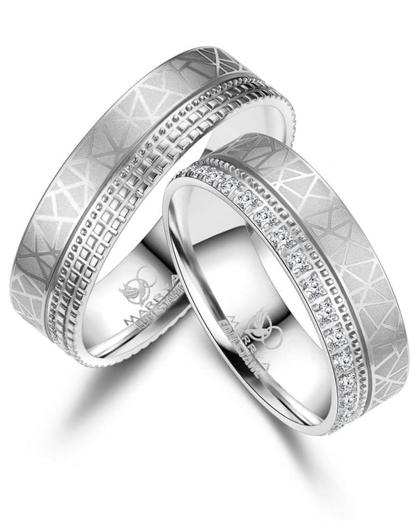 Marrya Rustfri stål Vielsesringe med Zirkonia