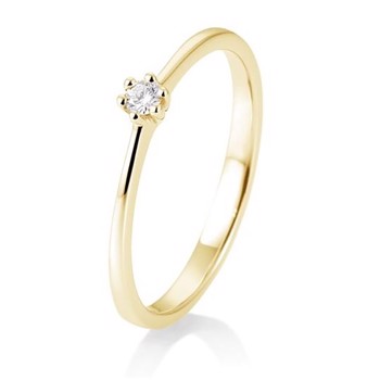 14 kt rødguld Engagement Solitaire ring med 0,05 ct Diamanter Wesselton SI