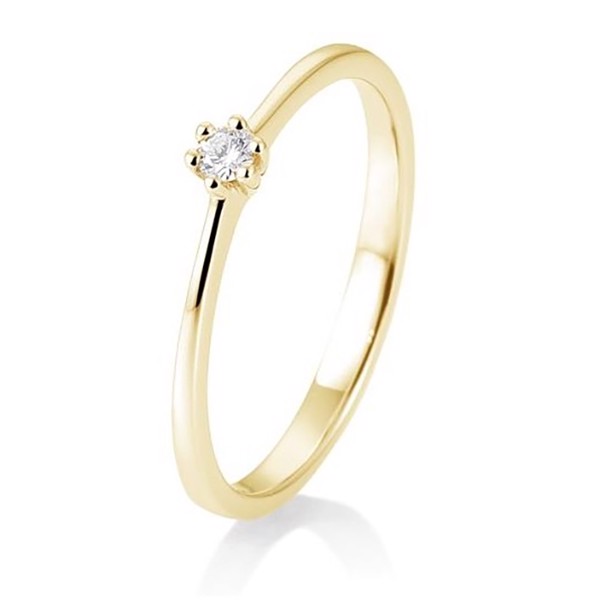 14 kt rødguld Engagement Solitaire ring med 0,05 ct Diamanter Wesselton SI