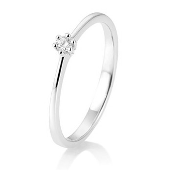 14 kt hvidguld Engagement Solitaire ring med 0,05 ct Diamanter Wesselton SI
