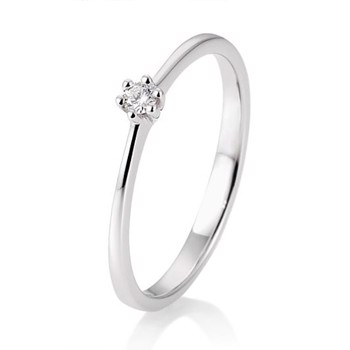 Platin 950 Engagement Solitaire ring med 0,05 ct Diamanter Wesselton SI