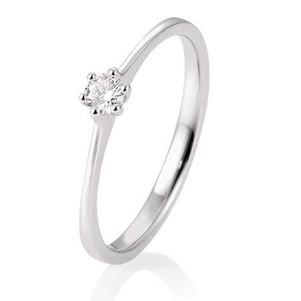 Platin 950 Engagement Solitaire ring med 0,10 ct Diamanter Wesselton SI