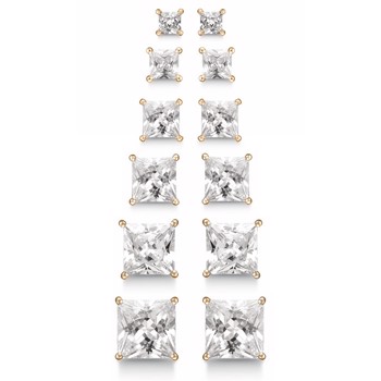 Smukke forgyldte ørestikker I 3-8 mm med 4 grab med syntetisk cubic zirkonia.  fra Støvring Design