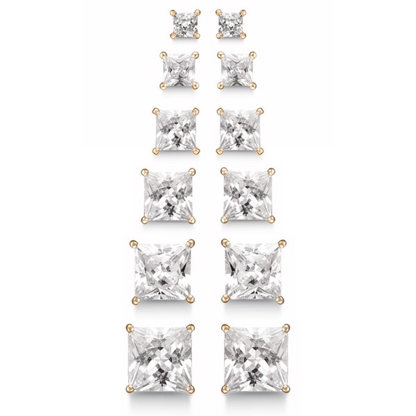 Smukke forgyldte ørestikker I 3-8 mm med 4 grab med syntetisk cubic zirkonia.  fra Støvring Design