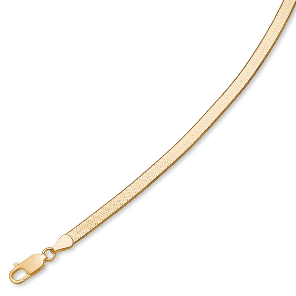 Forgyldt slange armbånd 4,5 mm bred og 17 cm lang