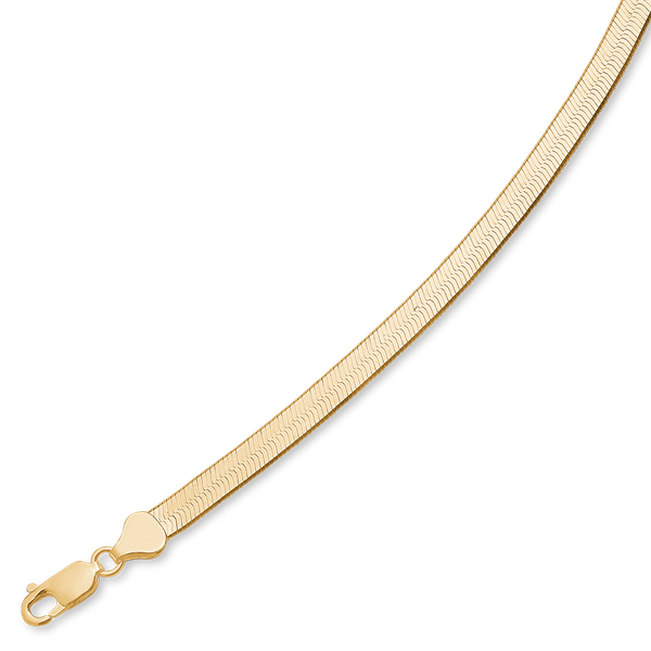 Forgyldt slange armbånd 5,4 mm bred og 17 cm lang