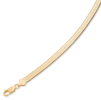Forgyldt slange armbånd 5,4 mm bred og 18 cm lang