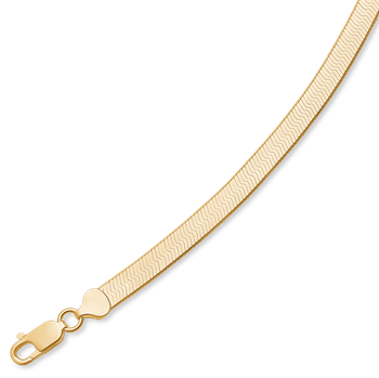Forgyldt slange halskæde 7,0 mm bred og 45 cm lang