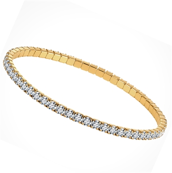 Forgyldt stål armbånd med syntetisk cubic zirkonia