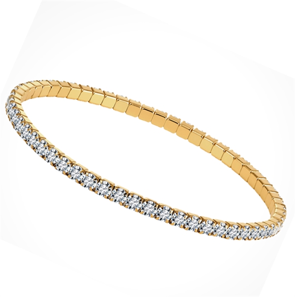 Forgyldt stål armbånd med syntetisk cubic zirkonia