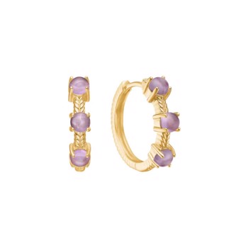 18 kt. Forgyldt Øreringe med amethyst Fra Carré