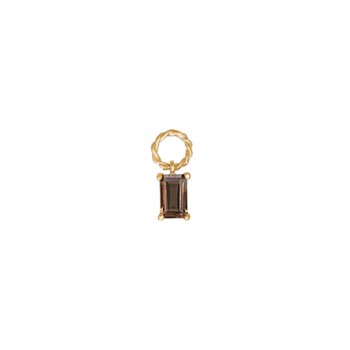 18 kt. Forgyldt Charm/Vedhæng med Kvarts Fra Carré