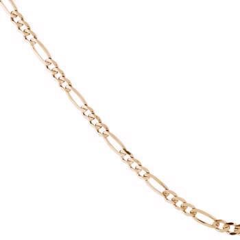 Figaro - 8 kt guld - armbånd, ankelkæder og halskæde - 3 bredder og 14 længder