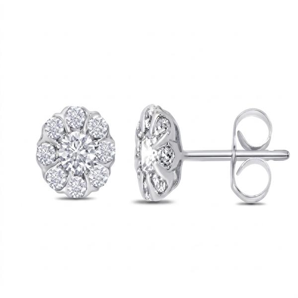 14 kt hvidguld Florea ørestikkere med i alt 0,26 ct Diamant GH/VS-SI