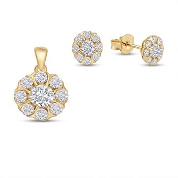 14 kt guld Florea smykkesæt med i alt 0,505 ct Diamant GH/VS-SI
