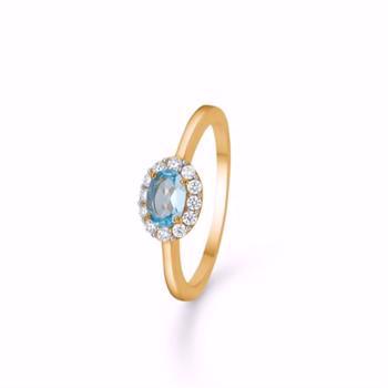 Guld & Sølv design 8 karat guld Fingerring,  med rhodineret  overflade,