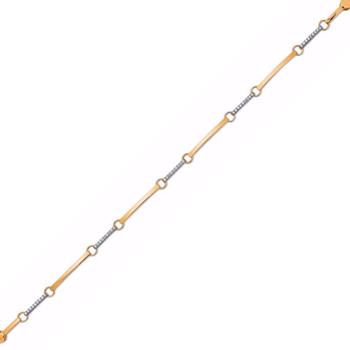 Guld & Sølv design 8 karat guld armbånd, 18 cm