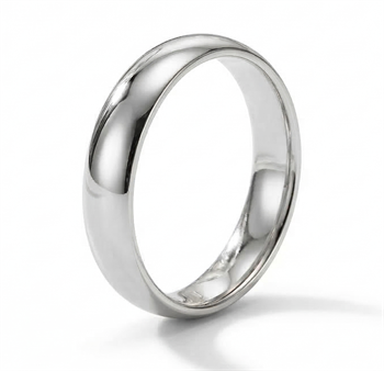 Nuran Classic 14 karat hvidguld 4,5 mm Vielsesring herre, CN1012