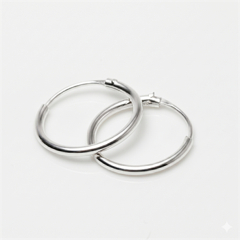 Sølv creol øreringe Ø 13 mm og 1,2 mm tykke