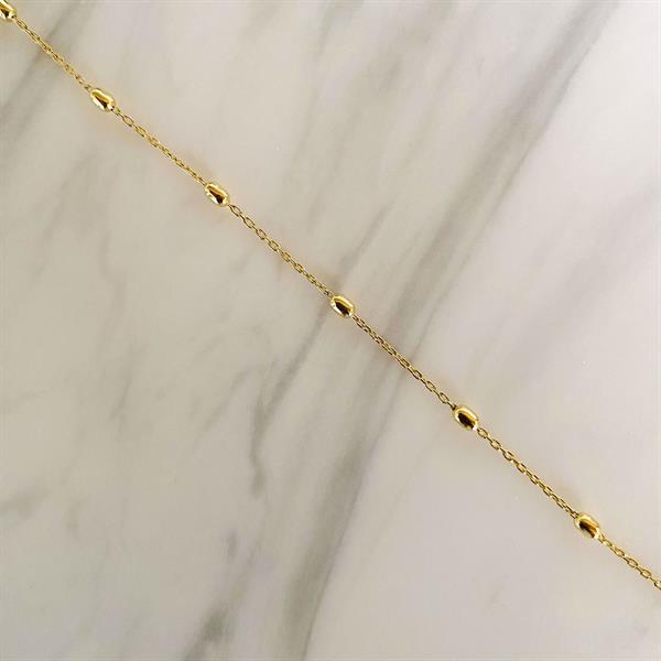 Guld & Sølv Design forgyldt sølv ankelkæde med kugler 24+3 cm