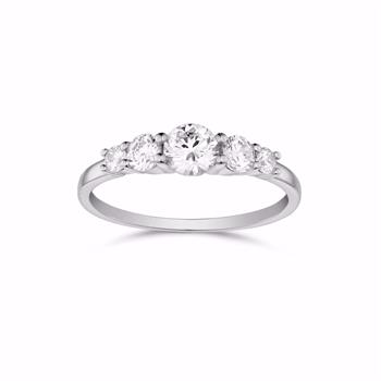 Guld & Sølv Design sølv zirkonia ring i rhodineret sølv
