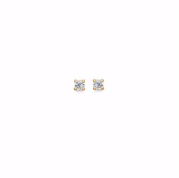 Guld & Sølv Design 8 kt guld ørestik med 3 mm zirkonia