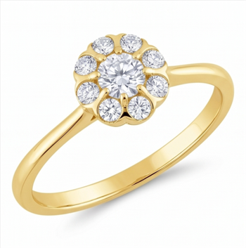 14 kt guld Florea Ring med i alt 0,245 ct Diamant GH/VS-SI