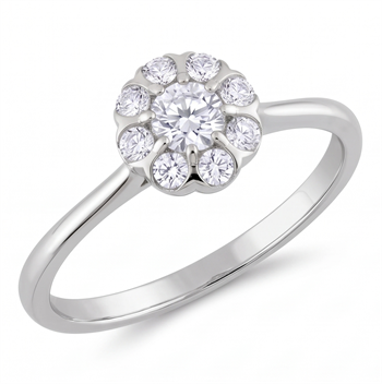 14 kt hvidguld Florea ring med i alt 0,245 ct Diamant GH/VS-SI