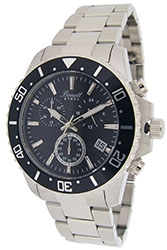 Bonett herre stål chronograph m/ sort skive