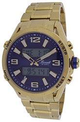 Bonett herre forgyldt analog/digitalt blå skive