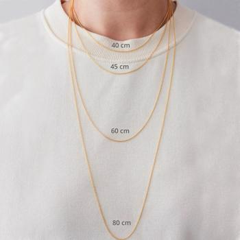 Anker kæde - Smuk kæde til Arne Jacobsen vedhæng i 18 kt. forgyldt sølv, 45 cm 